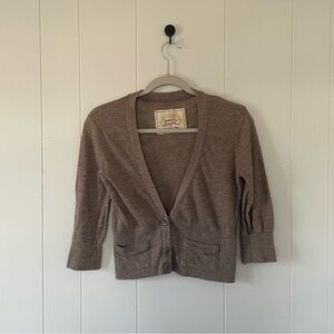 Poof! Tan Women's Cardigan Sweater